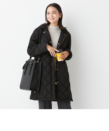 CITY TAILOREDコート フード付きキルティング