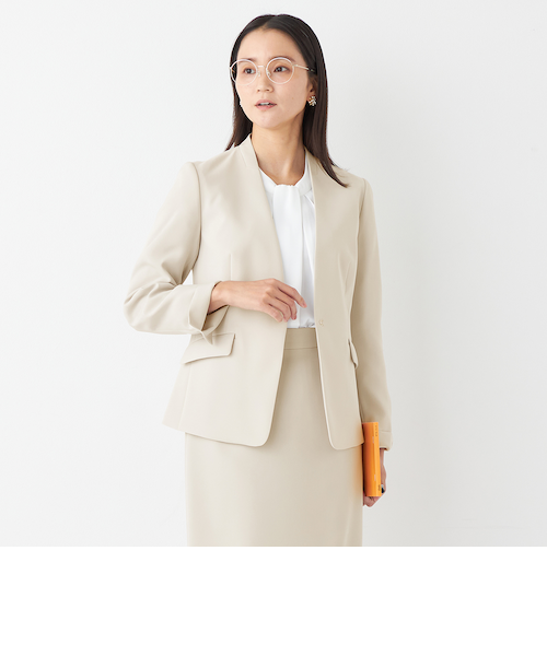 THE THIRD SUITS ノーカラージャケット ダブルクロス｜オリヒカの通販