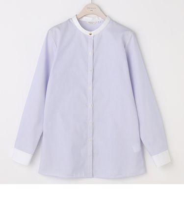 SUPER NON-IRON COTTONシャツ バンドカラー