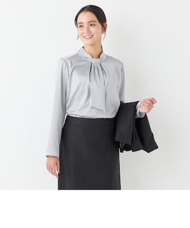 ORIHICA美ラクるブラウス チェーン取り外しボウタイ