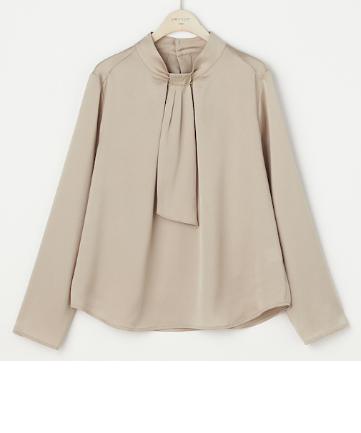 ORIHICA美ラクるブラウス チェーン取り外しボウタイ