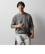 ビズニットテック（BIZ KNIT TECH） ハイゲージ杢クルーネック　BIZSPO