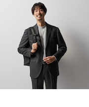 スマート ビズ セットアップ ジャケット デニム調