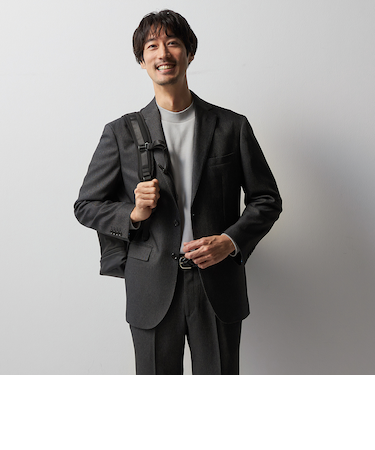 スマート ビズ セットアップ ジャケット デニム調