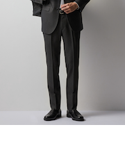 スマート ビズ セットアップ スラックス デニム調 裾上げ済み