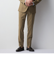 スマート ビズ セットアップ スラックス 組織無地 裾上げ済み