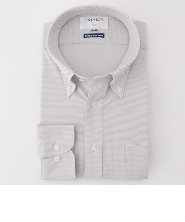 スーパーノンアイロンストレッチシャツ ボタンダウン 織柄