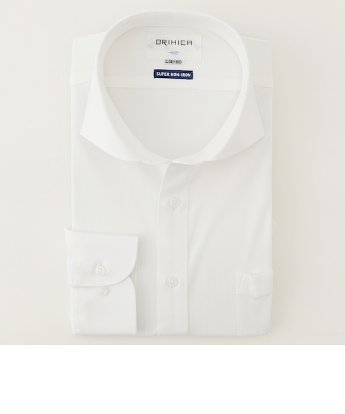 スーパーノンアイロンストレッチシャツ カッタウェイ 織柄｜オリヒカの
