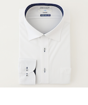 スーパーノンアイロンストレッチシャツ ワイドカラー 織柄