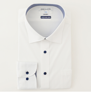 スーパーノンアイロンストレッチシャツ ワイドカラー 織柄