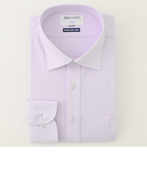 スーパーノンアイロンストレッチシャツ ワイドカラー 織柄｜オリヒカの