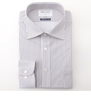 スーパーノンアイロンストレッチシャツ ワイドカラー ストライププリント