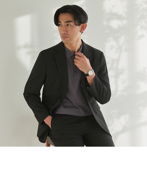 スマートビズセットアップ ジャケット 無地