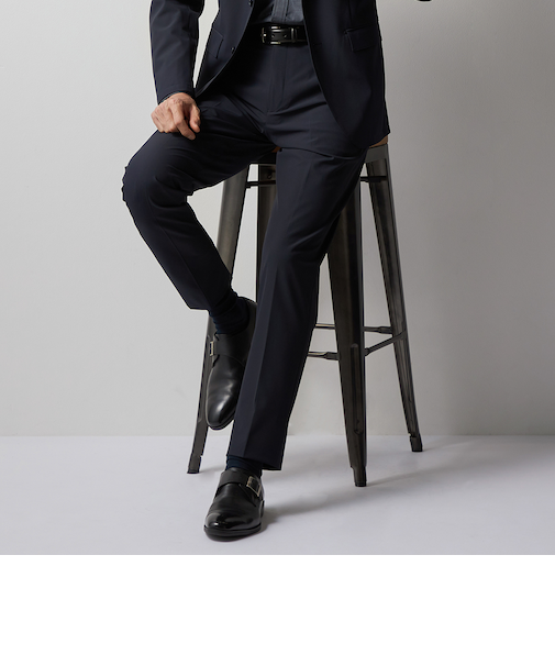 THE THIRD SUITS スラックス 撥水無地 裾上げ済み