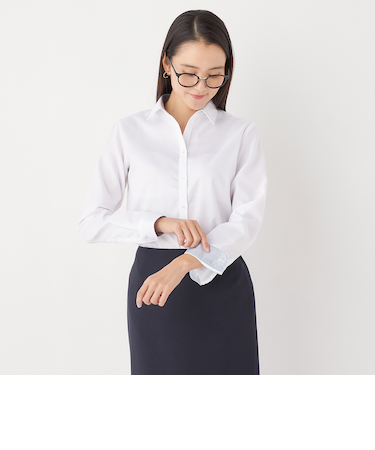 SUPER NON-IRON COTTONシャツ 別生地スキッパー