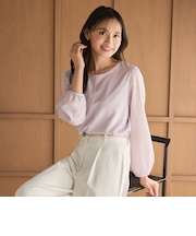 ORIHICA美ラクるブラウス パイピングカットソー