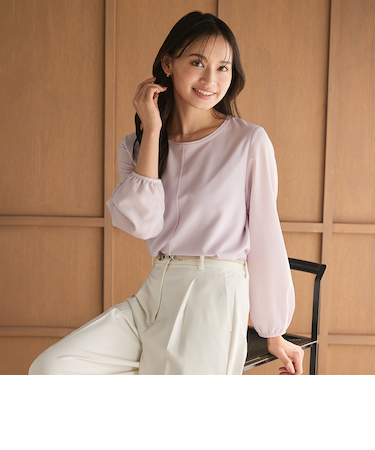 ORIHICA美ラクるブラウス パイピングカットソー