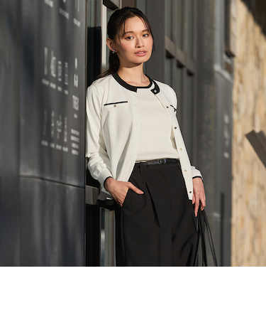 ＜CLASSY.ONLINE2月掲載アイテム＞ORIHICA美ラクるニットCOMFY 配色カーディガン