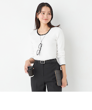 ＜CLASSY.ONLINE2月掲載アイテム＞ORIHICA美ラクるニットCOMFY 配色プルオーバー