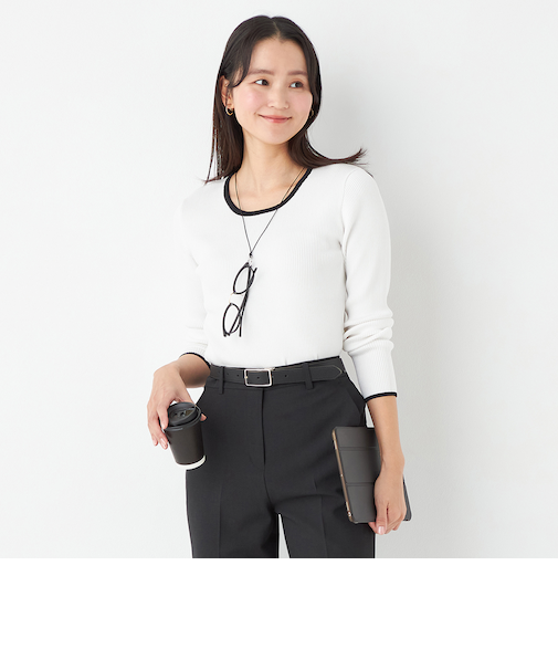 ＜CLASSY.ONLINE2月掲載アイテム＞ORIHICA美ラクるニットCOMFY 配色プルオーバー