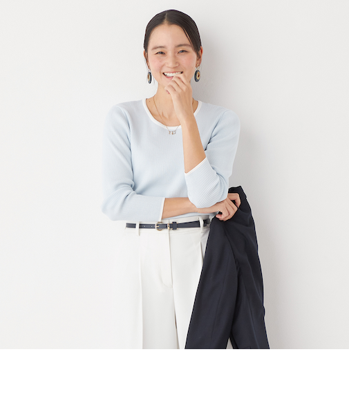 ＜CLASSY.ONLINE2月掲載アイテム＞ORIHICA美ラクるニットCOMFY 配色プルオーバー