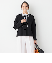 ORIHICA美ラクるニットCOMFY 胸ポケット付きニットジャケット