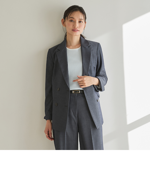 THE THIRD SUITS ダブルジャケット デニム調