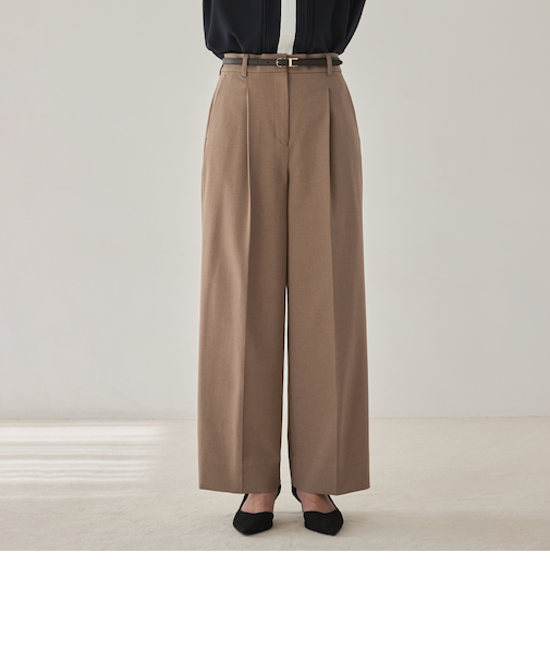 ORIHICAフラミンゴPANTS タックワイド