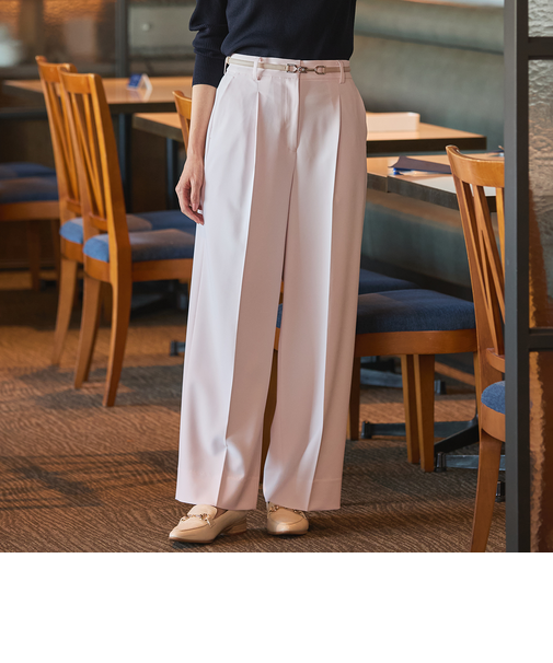 ORIHICAフラミンゴPANTS タックワイド