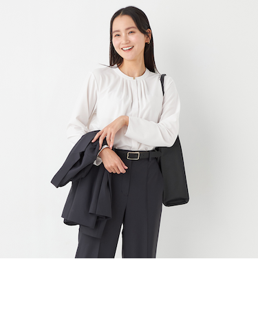 ORIHICA美ラクるブラウス ノンアイロンスタンドカラー