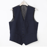 リバーシブルジレ 紺織柄・グレー織柄