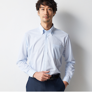 スーパーノンアイロンストレッチシャツ 夏仕様 ボタンダウン 織柄