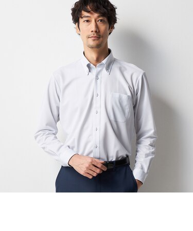 スーパーノンアイロンストレッチシャツ 夏仕様 ボタンダウン 織柄