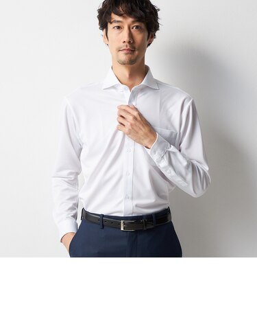 スーパーノンアイロンストレッチシャツ 夏仕様 カッタウェイ 織柄