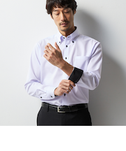 スーパーノンアイロンシャツ ボタンダウン 織柄