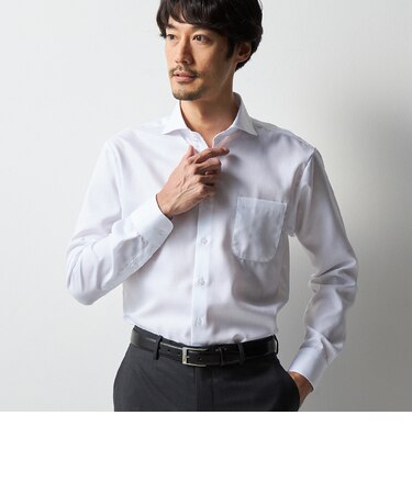 スーパーノンアイロンシャツ カッタウェイ 織柄
