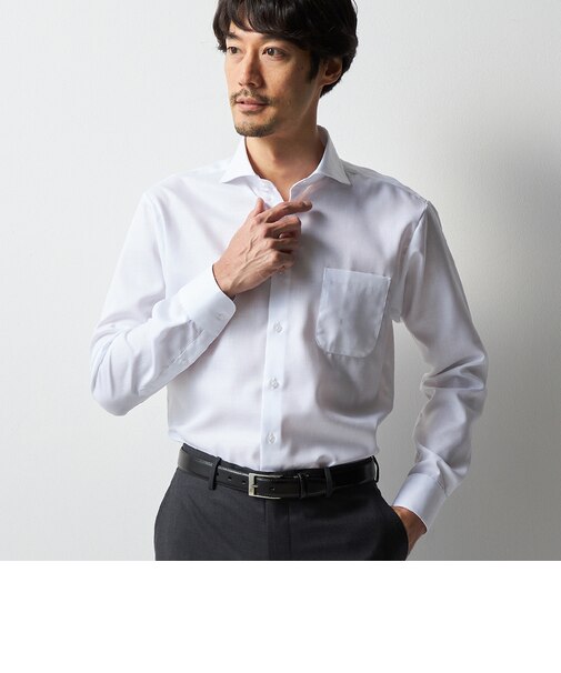 スーパーノンアイロンシャツ カッタウェイ 織柄