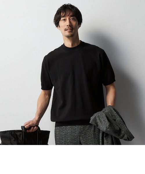 phingerin ニットTシャツ PHINGERIN MULTI KNIT SHIRT JACKET | ブラック - KNOCK OUT 247