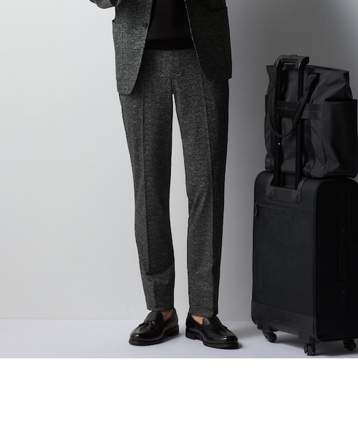 THE THIRD SUITS(SUPERCOOL) スラックス 高通気 トリコット グレンチェック 裾上げ済み