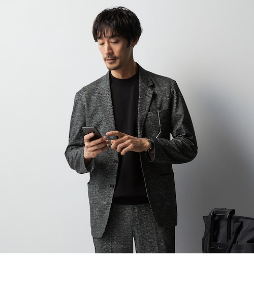 スマート ビズ セットアップ ジャケット ORIHICA LUXE デニム調無地
