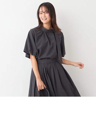 ORIHICA美ラクるブラウス タイ付き袖ボリューム