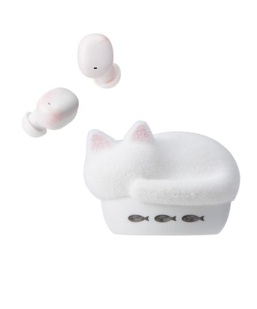 ホワイト　ふわふわフロッキー　ＮＥＫＯワイヤレスイヤホン