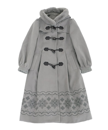 パネル刺繍ダッフルコート