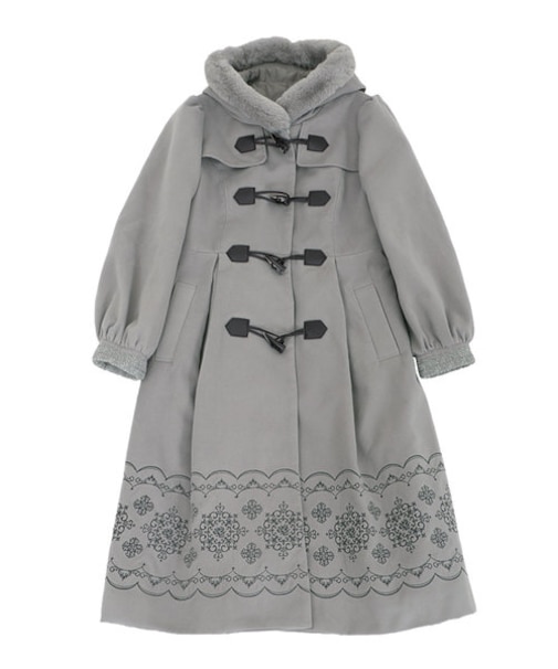 パネル刺繍ダッフルコート