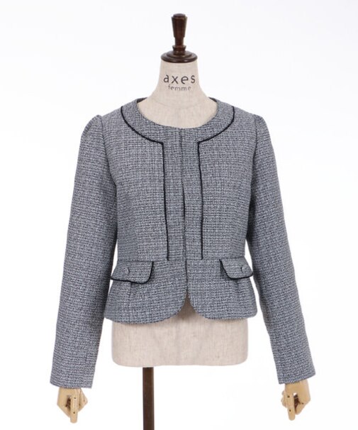 パイピングツイードジャケット