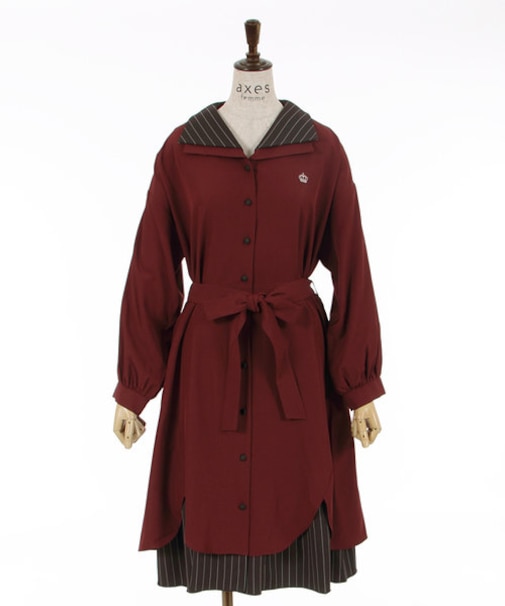 プレッピー風ワンピース