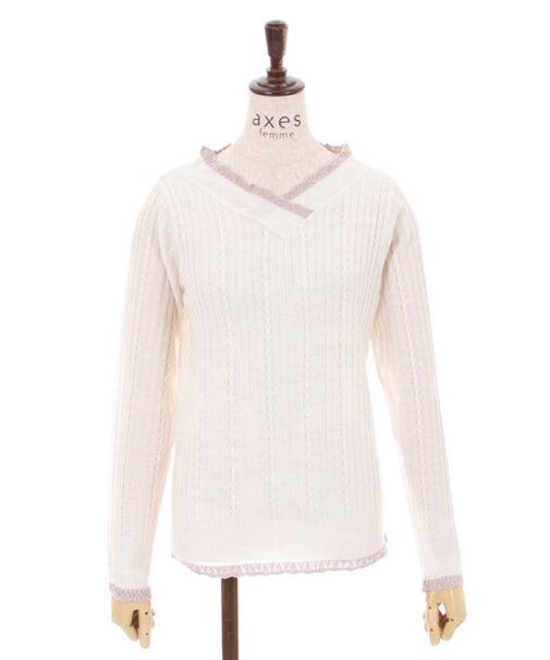 バイカラーＶネックニットＰＯ