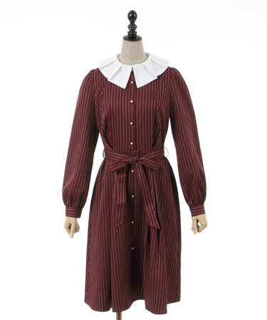 プリーツ襟ストライプＯＰ