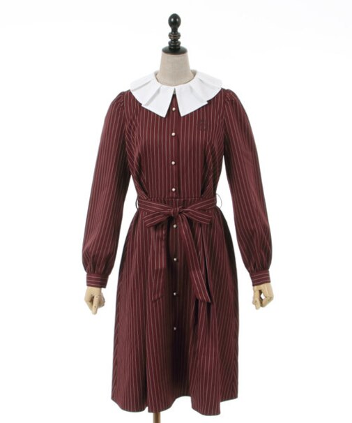 プリーツ襟ストライプＯＰ