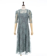 パイピングレースドレス